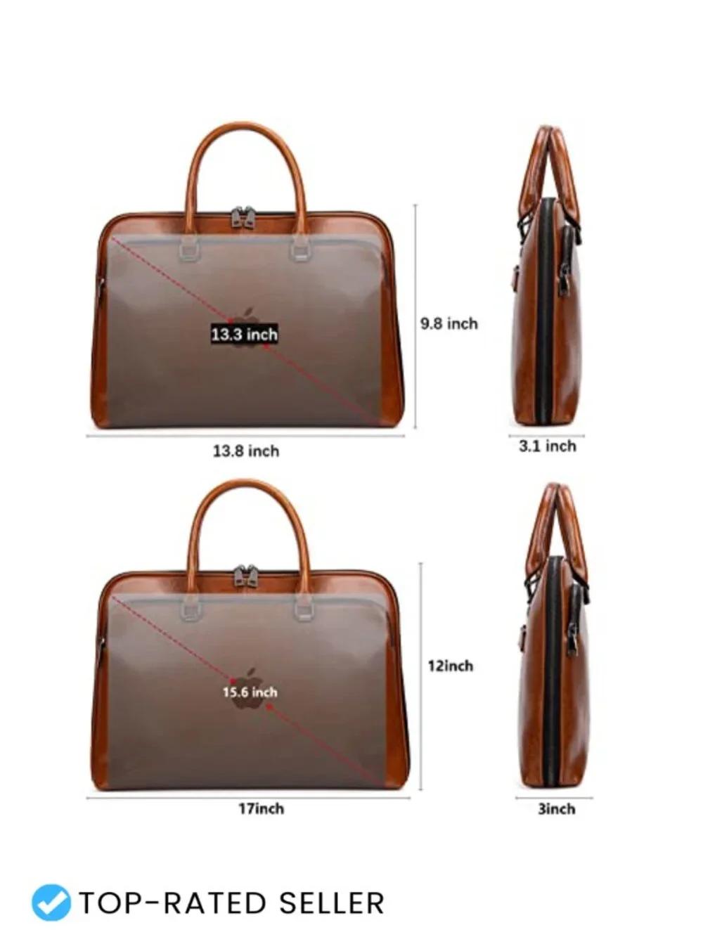 Genuine Leather Laptop Messenger Bag 15.6